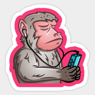 Monkey Walkman Meme Sticker